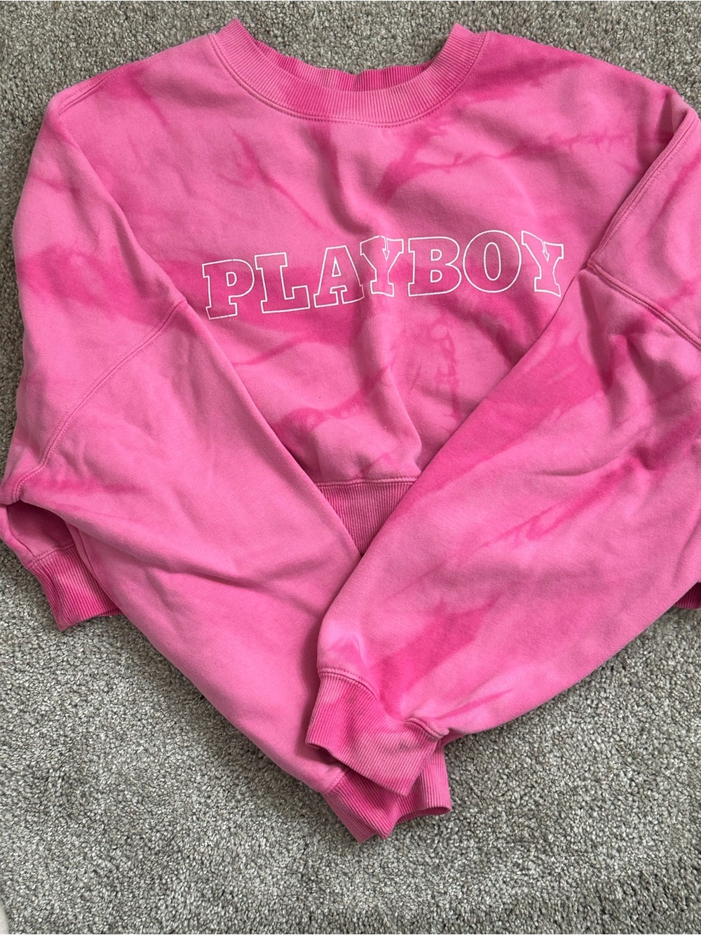 PLAYBOY Kids Hot Pink Tie-Dye Pullover Sweatshirt